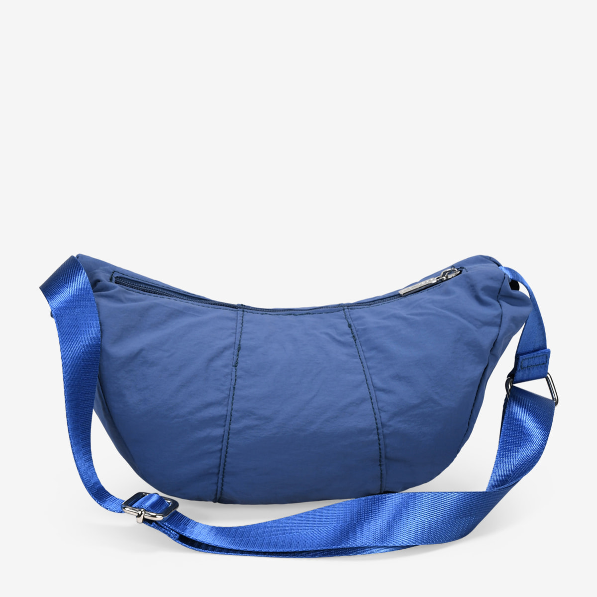 Bolso mini azul redondeado con cremallera