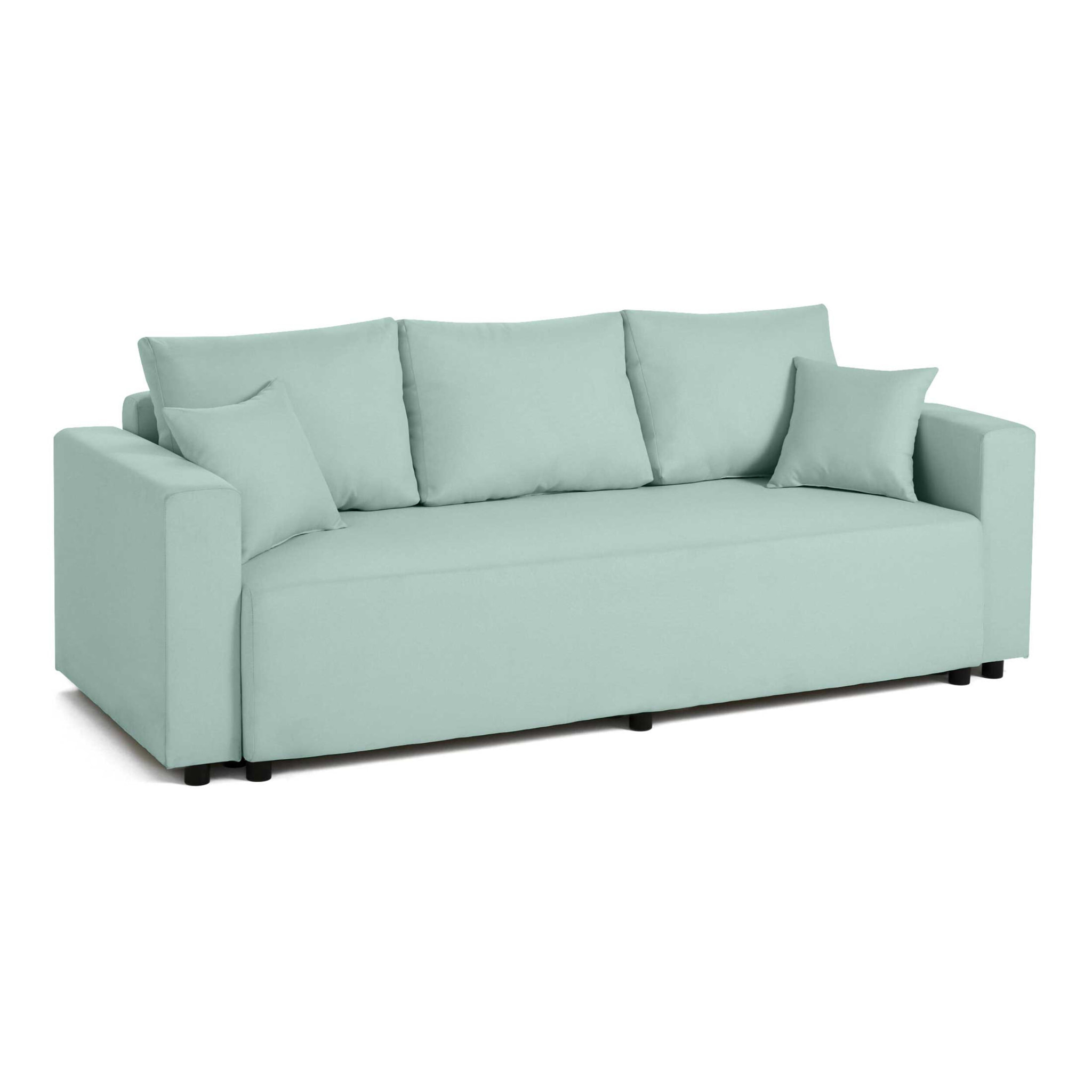 Regala - canapé 3 places - convertible avec coffre - en tissu - Bleu ciel