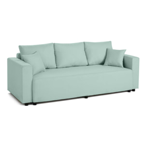Regala - canapé 3 places - convertible avec coffre - en tissu - Bleu ciel