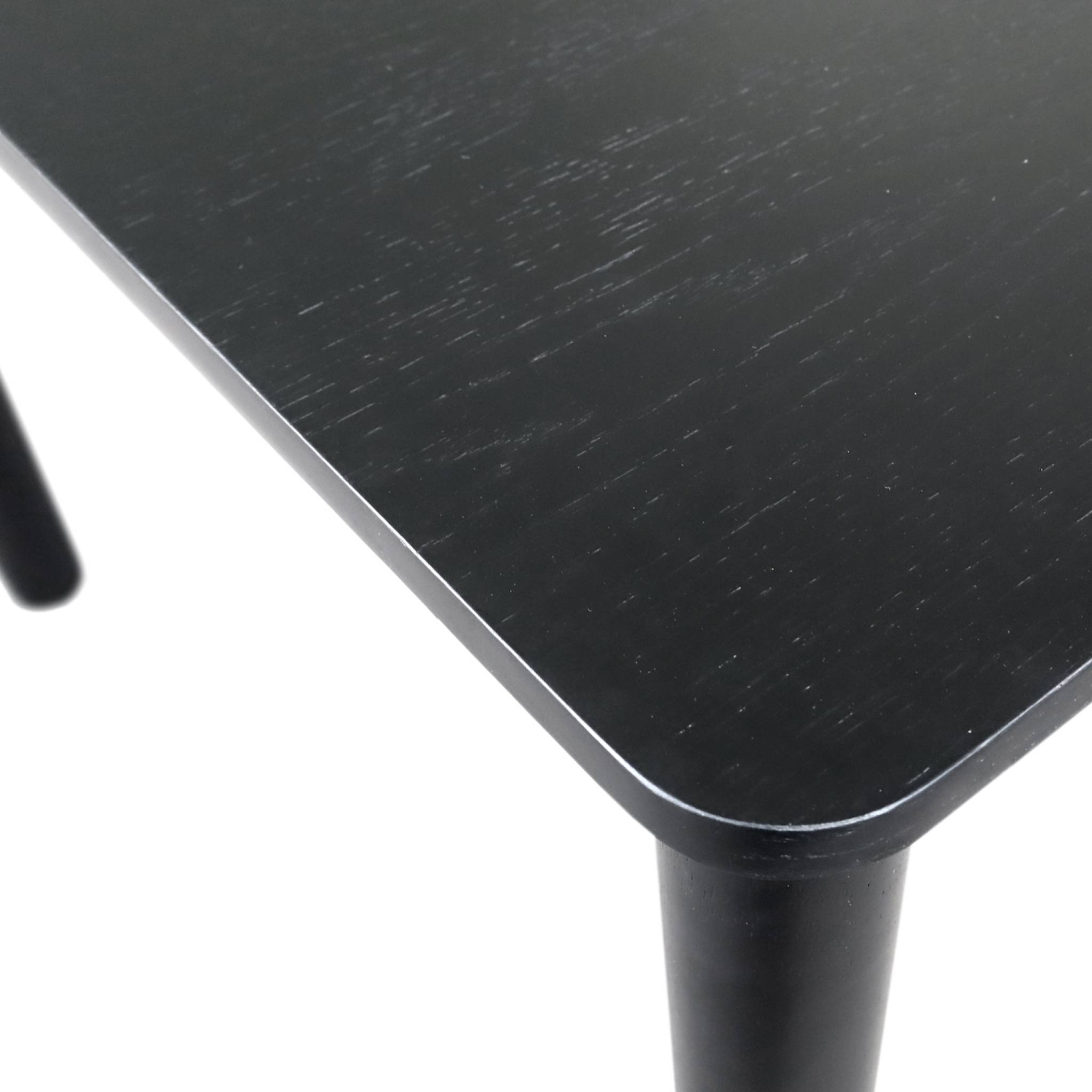 Table à manger rectangulaire bois d'hévéa et placage chêne noir 6 places - 180 x 100 x 75 cm - Solene