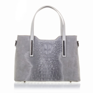 Fiesole Borsa tote Donna.Pelle autentica Scamosciata Inciso Coccodrillo