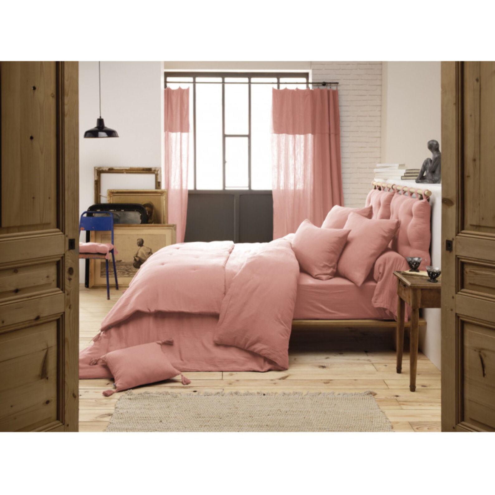 Taie de traversin "Gaïa" 85 x 185 cm "Gaze de Coton" - Gaïa Rose Pêche - 85 x 185 cm
