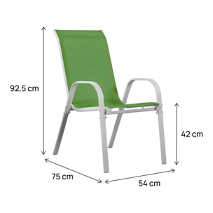 Fauteuil jardin Textilène "Cordoba" - Phoenix - Vert - Lot de 2