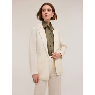 Motivi - Blazer de un botón con trabilla - Blanco