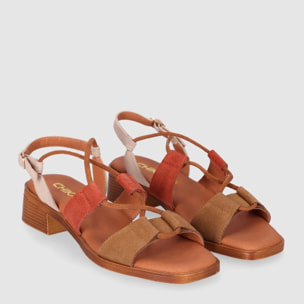Sandalias de Serraje - Multicolor - Tacón: 4 cm