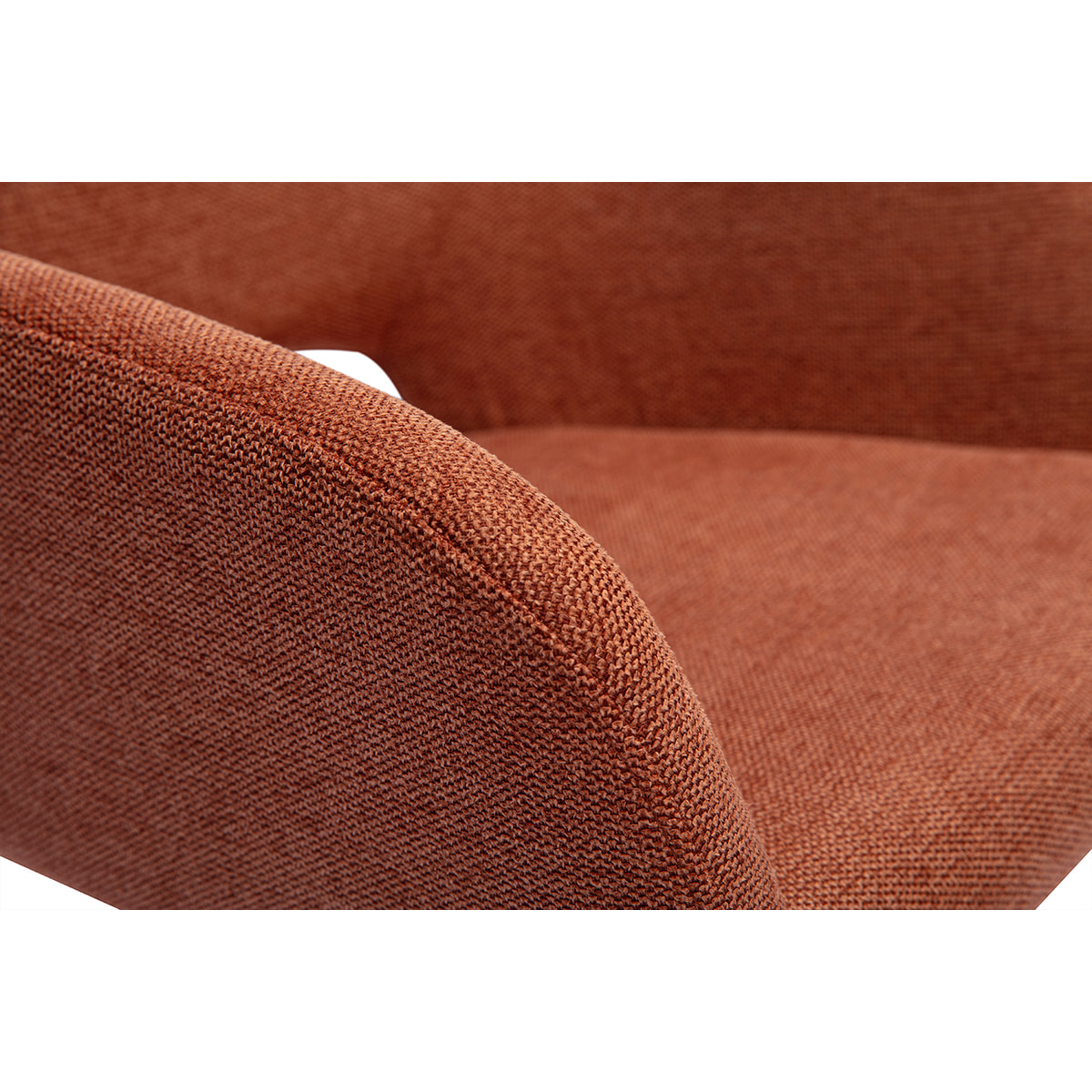 Chaises en tissu effet velours texturé terre brûlée et bois clair (lot de 2) LAURETTE