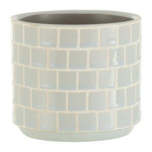J-Line cache-pot Brillant  - céramique - bleu - small - 2 pièces - Ø 12 cm