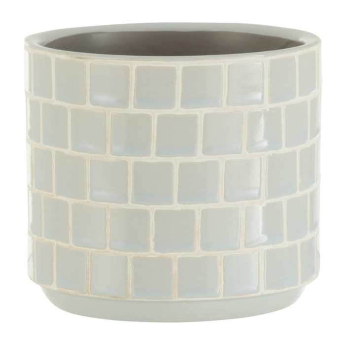 J-Line cache-pot Brillant  - céramique - bleu - small - 2 pièces - Ø 12 cm