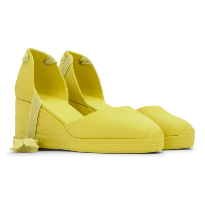 Alpargata Careen cuña en eva de caña de azúcar con cintas