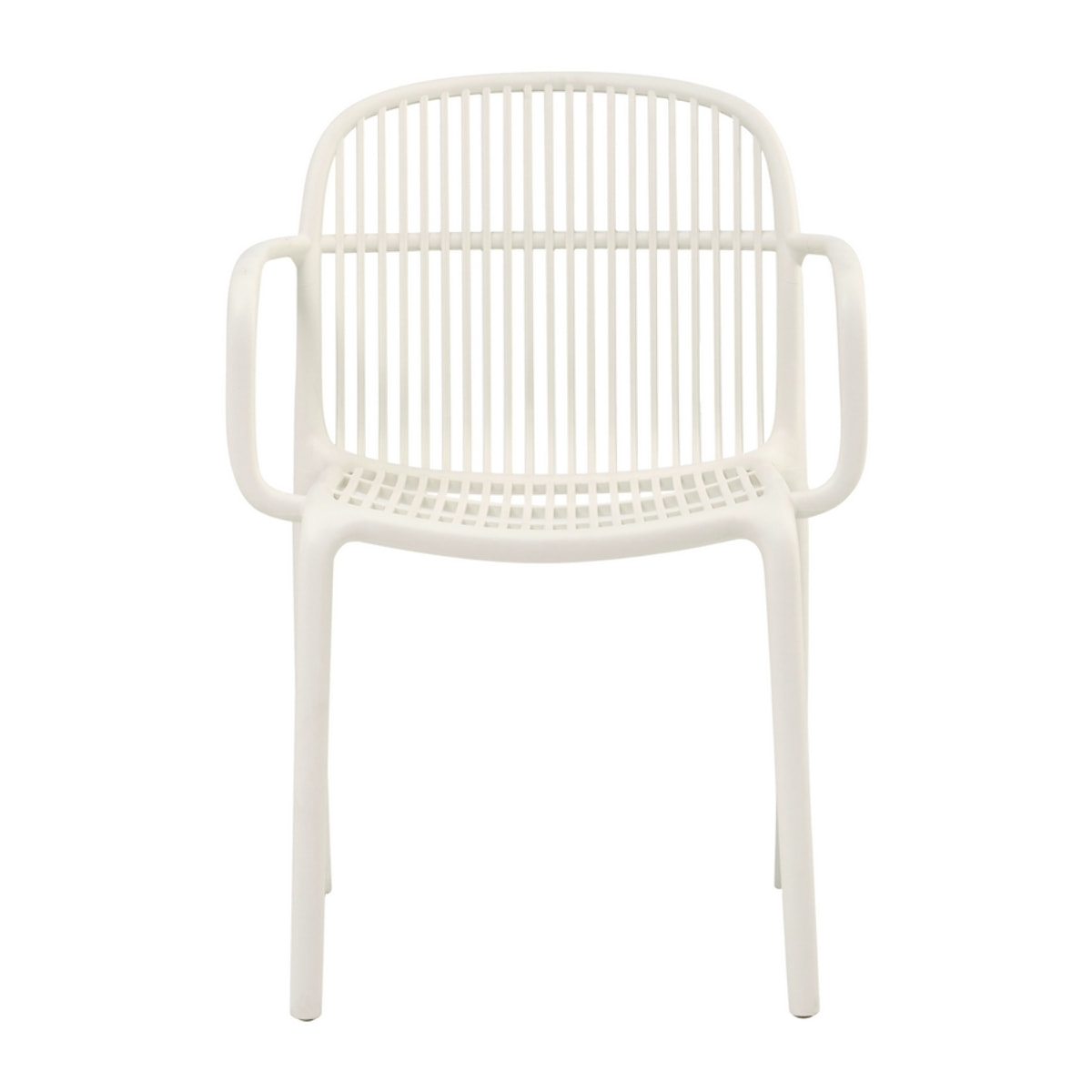 Set da 4 sedie da esterno bianca con braccioli in polipropilene – Sintra