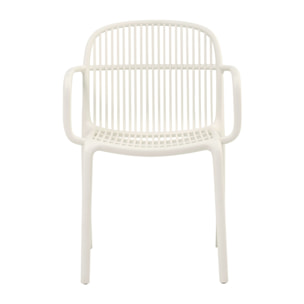 Set da 4 sedie da esterno bianca con braccioli in polipropilene – Sintra