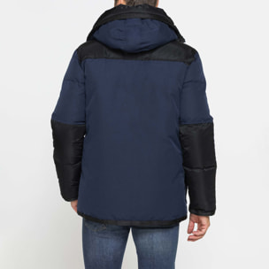 GIACCONE IMBOTTITO CON CAPPUCCIO COLOR BLOCK