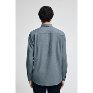 Camicia blu denim regular fit con logo Polo Club