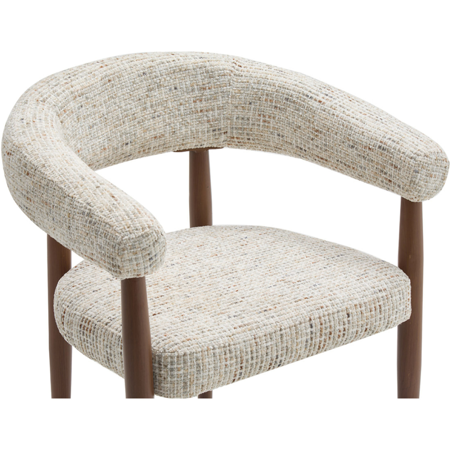 Nour - lot de 2 fauteuils en tissu moucheté - pieds en métal effet bois - Beige