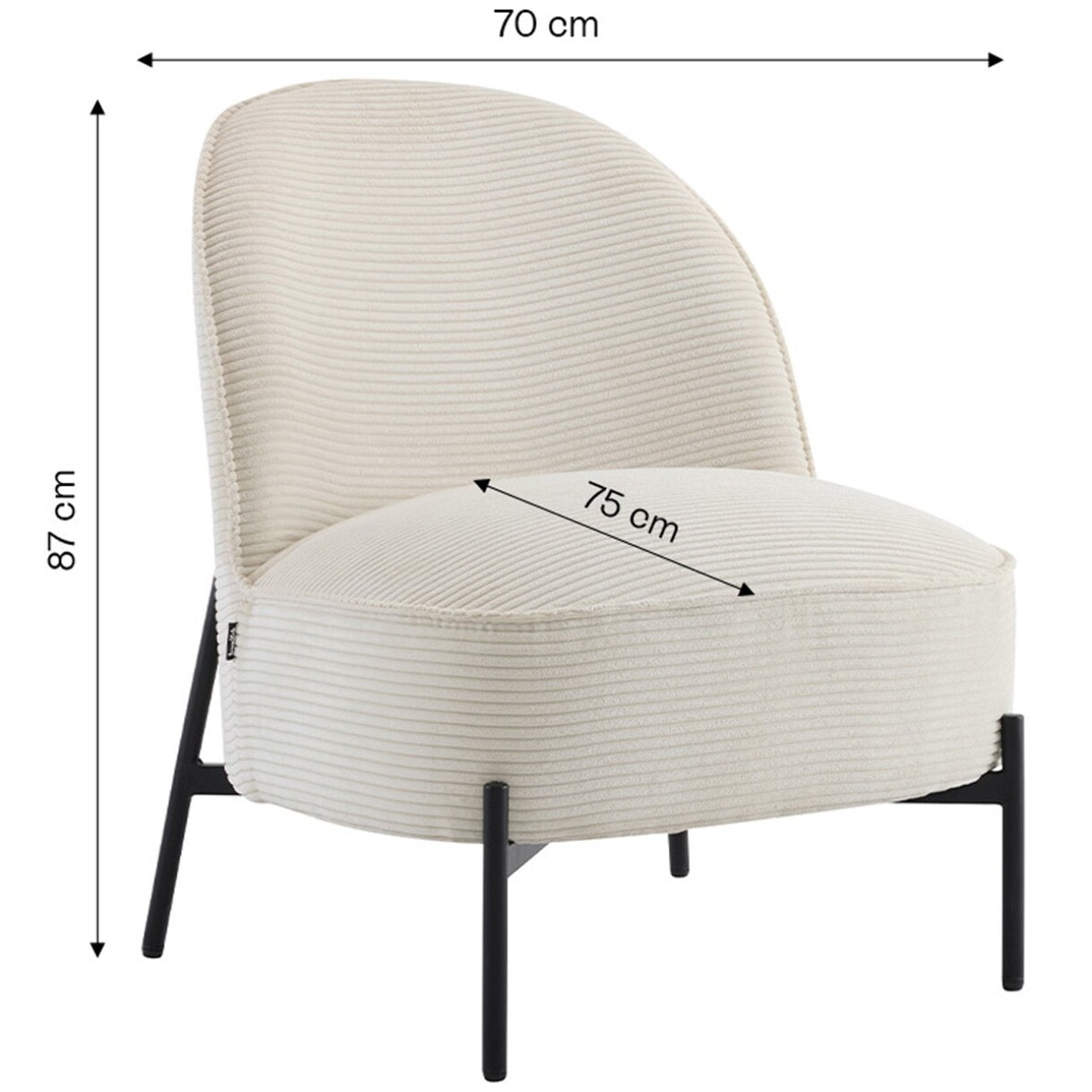 Fauteuil en velours côtelé - BASILE