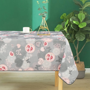 Nappe enduite esprit floral - Gris clair