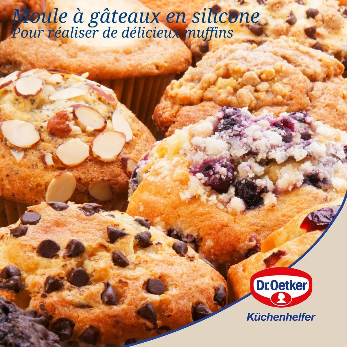 Ensemble de 2 moules à muffins 6 empreintes 30 x 18 cm Dr.Oetker Flexxibel Love