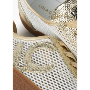 Sneakers in rete con dettagli metallizzati
