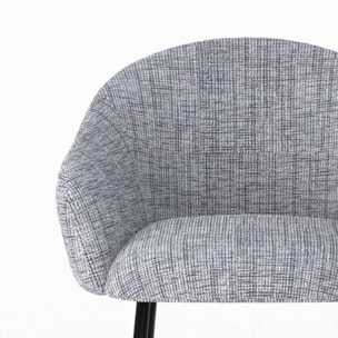 Chaise de bar en tissu gris chiné 76 cm - Socky
