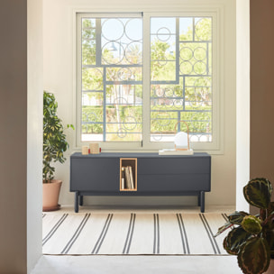 Mueble de televisión Corvo 1 puerta y 2cajones de 140cm gris antracita