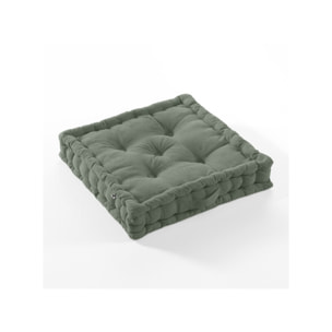 Coussin de sol 50 x 50 cm capitonné et matelassé en coton - KALA
