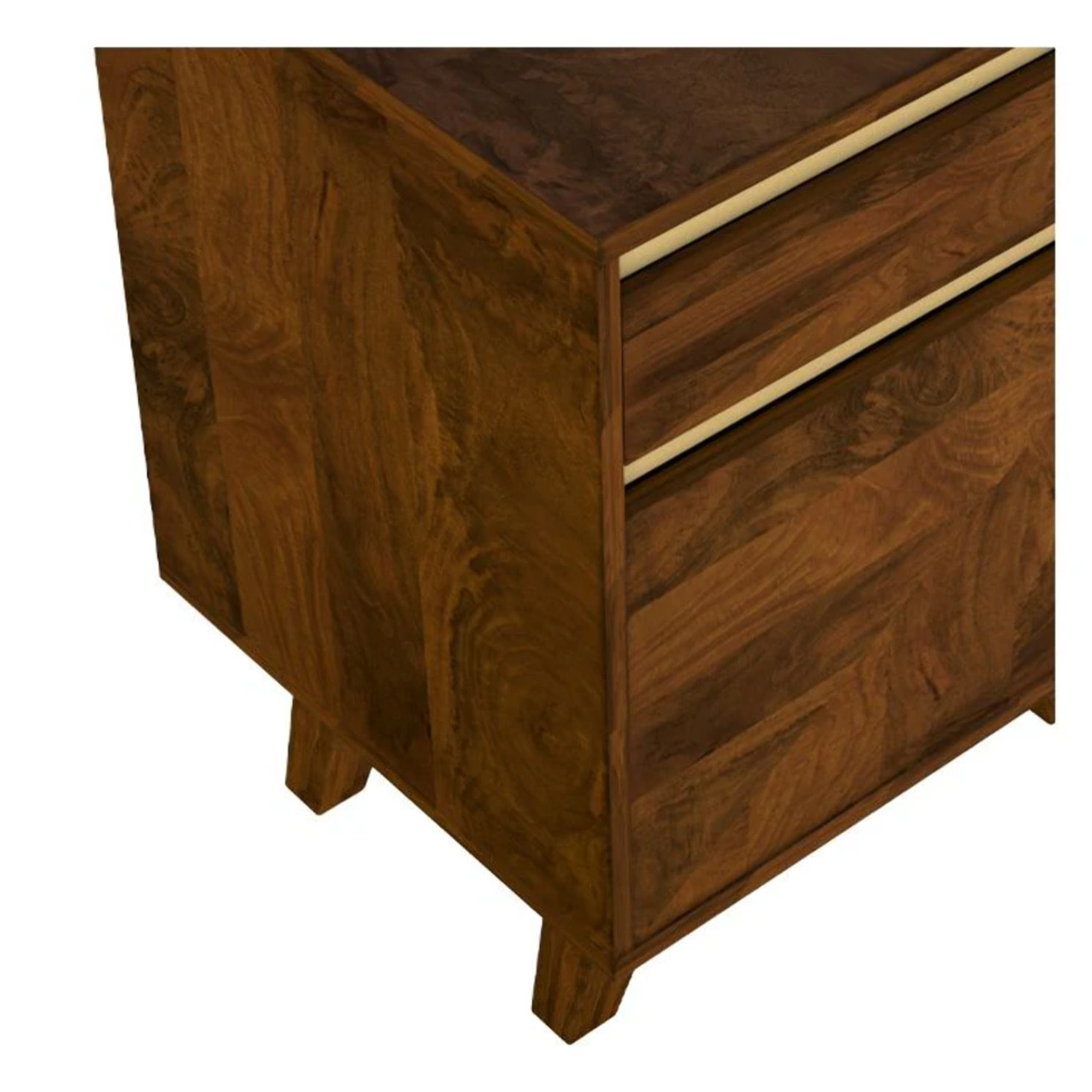 Table de chevet en bois détails dorés, 1 tiroir et 1 porte - Tripoli