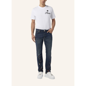 PHILIPP PLEIN Super Straight Cut Jeans Paint