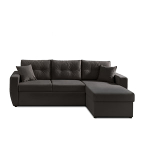 Astoria - canapé d'angle réversible - convertible avec coffre - style contemporain- 4 places - Gris foncé