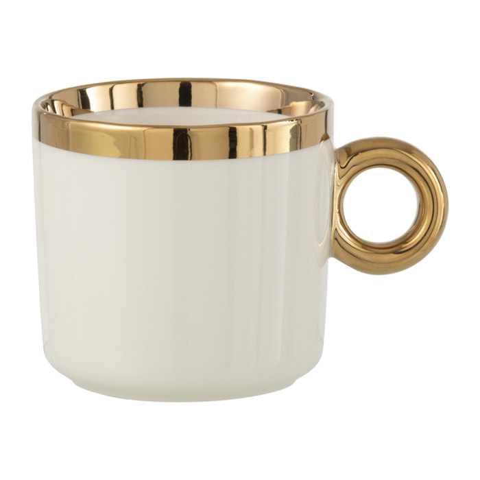 J-Line tasse - céramique - blanc/or