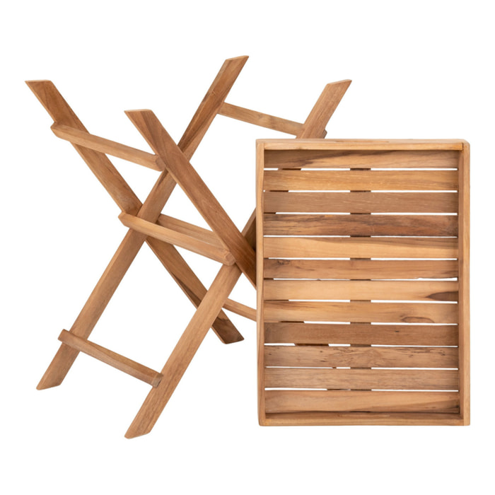 Tavolino vassoio Ronda in teak naturale 29x39x49,5 cm