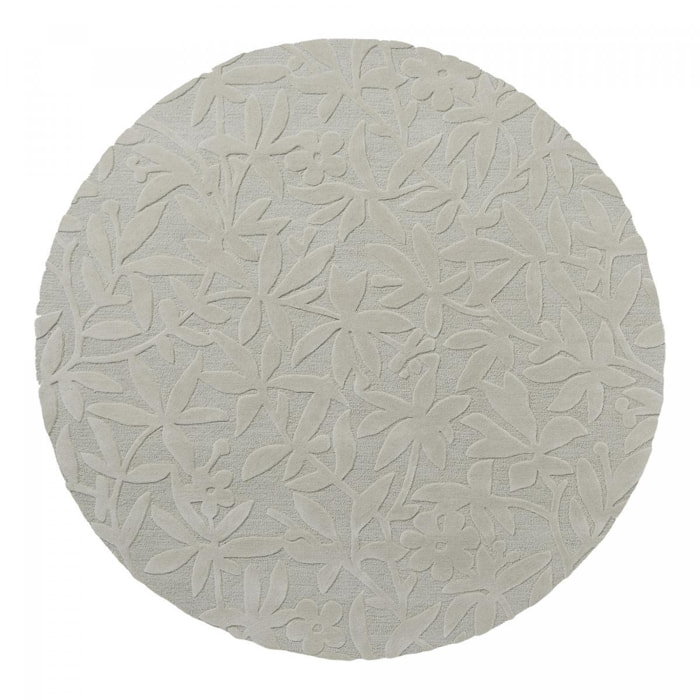Tapis rond fait main en laine motif floral ALTA
