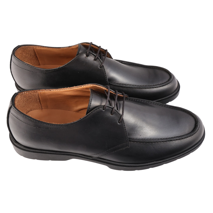 Derby stringate in vera pelle con fondo light