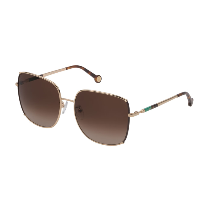 Carolina Herrera - lunettes de soleil pour femme - rose doré - protection solaire : catégorie 2
