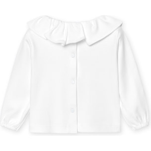 Camiseta bebé manga larga cuello volante