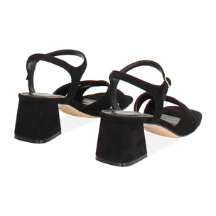 Sandalias negras tacón 5,5 cm