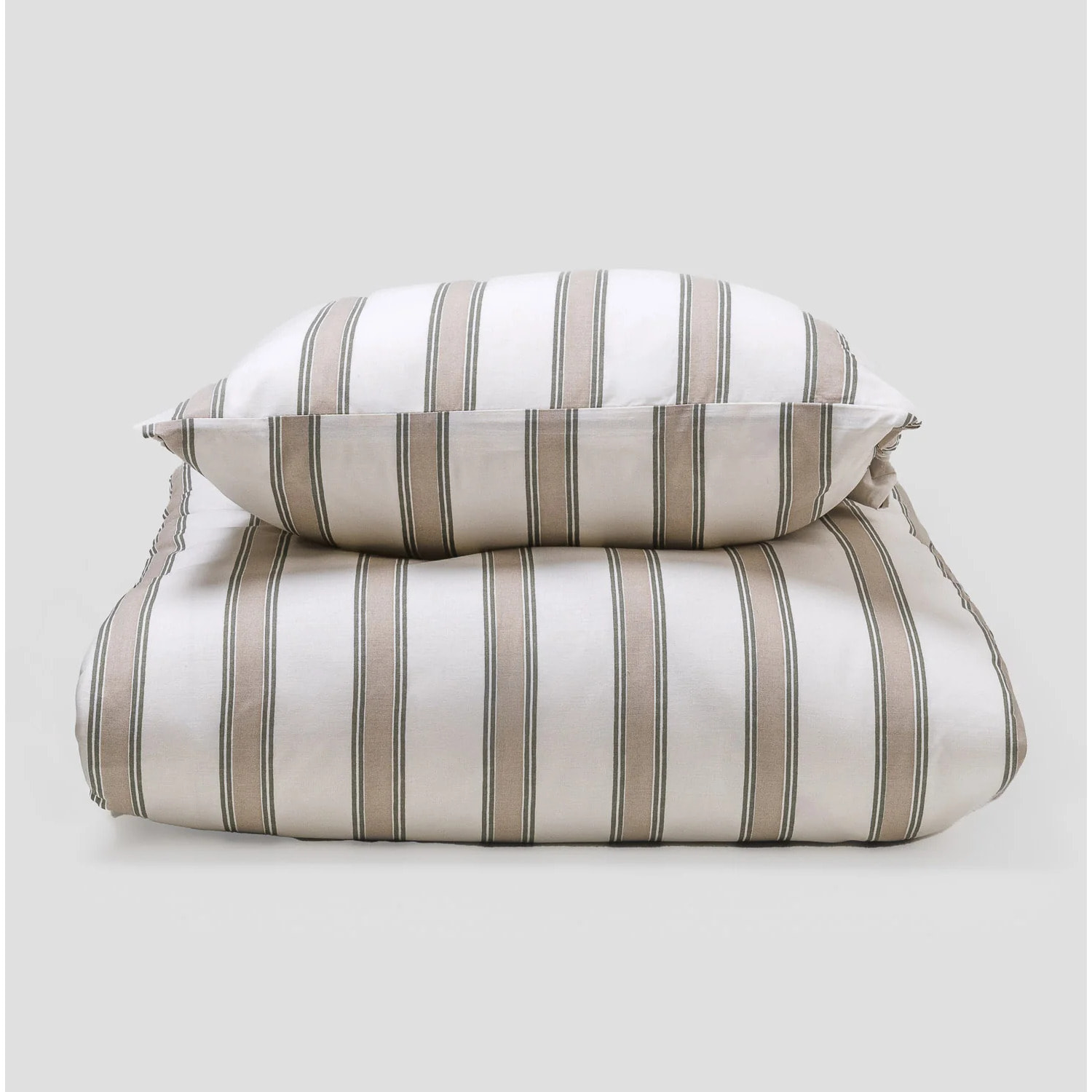 Copripiumino in cotone raya sitges verde secco – taupe