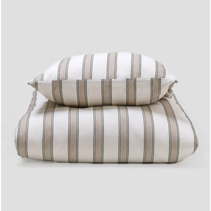 Copripiumino in cotone raya sitges verde secco – taupe
