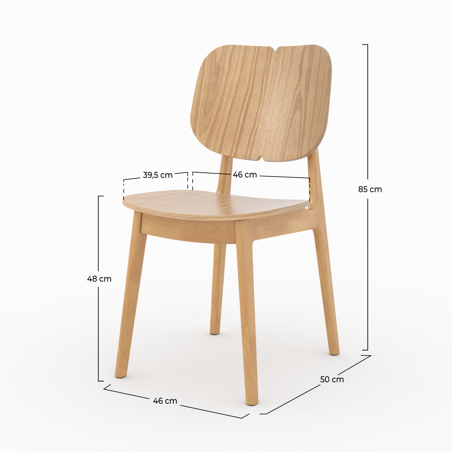 Lot de 2 chaises en bois clair - Clyde