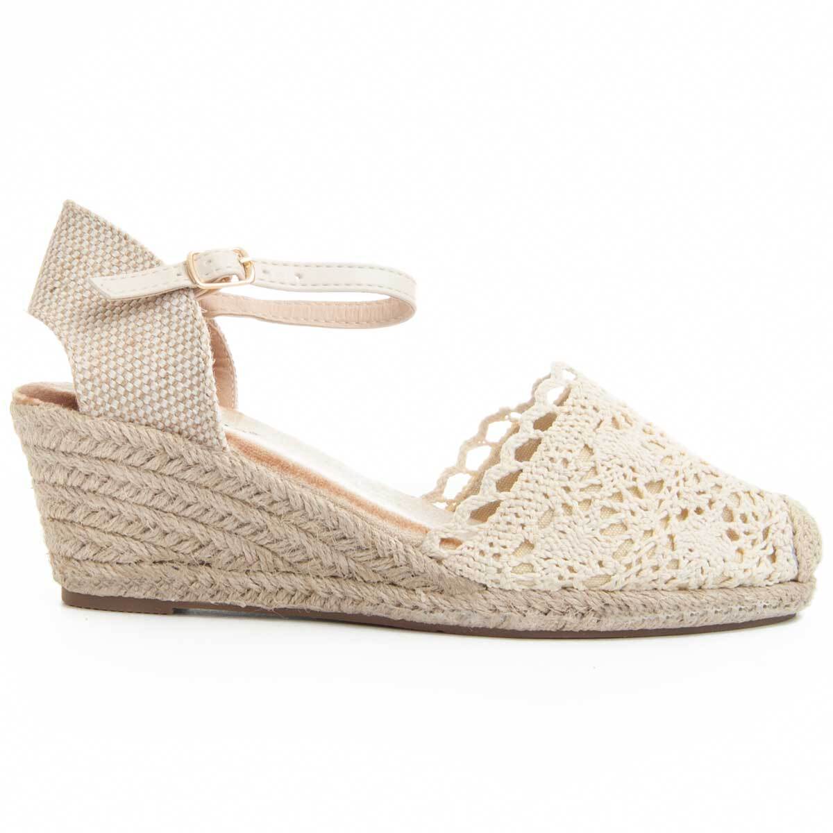 Alpargatas de Cuña - Beige - Altura: 6 Cm