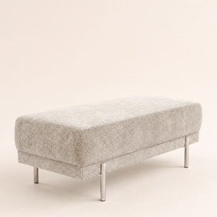 Gabin - pouf en velours texturé - Beige