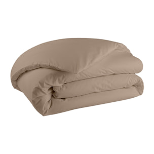 Parure de lit Housse de couette + Taies rectangles en percale de coton, PREMIÈRE, Taupe