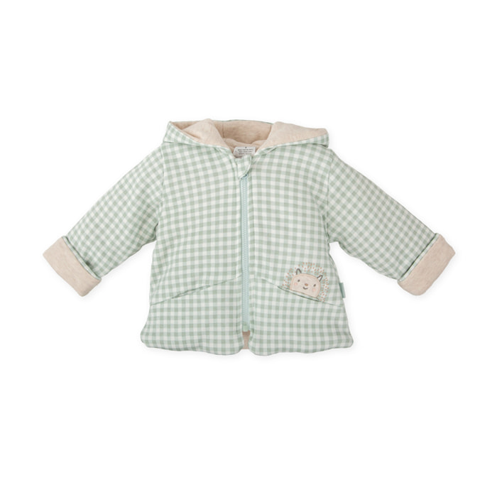 CHAQUETÓN CUADROS AGUAMARINA - Aguamarina