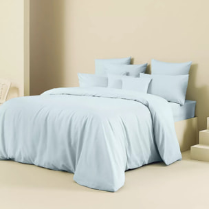 Housse de couette lin & coton 160 g/m² uni bleu Le metis francais aqua