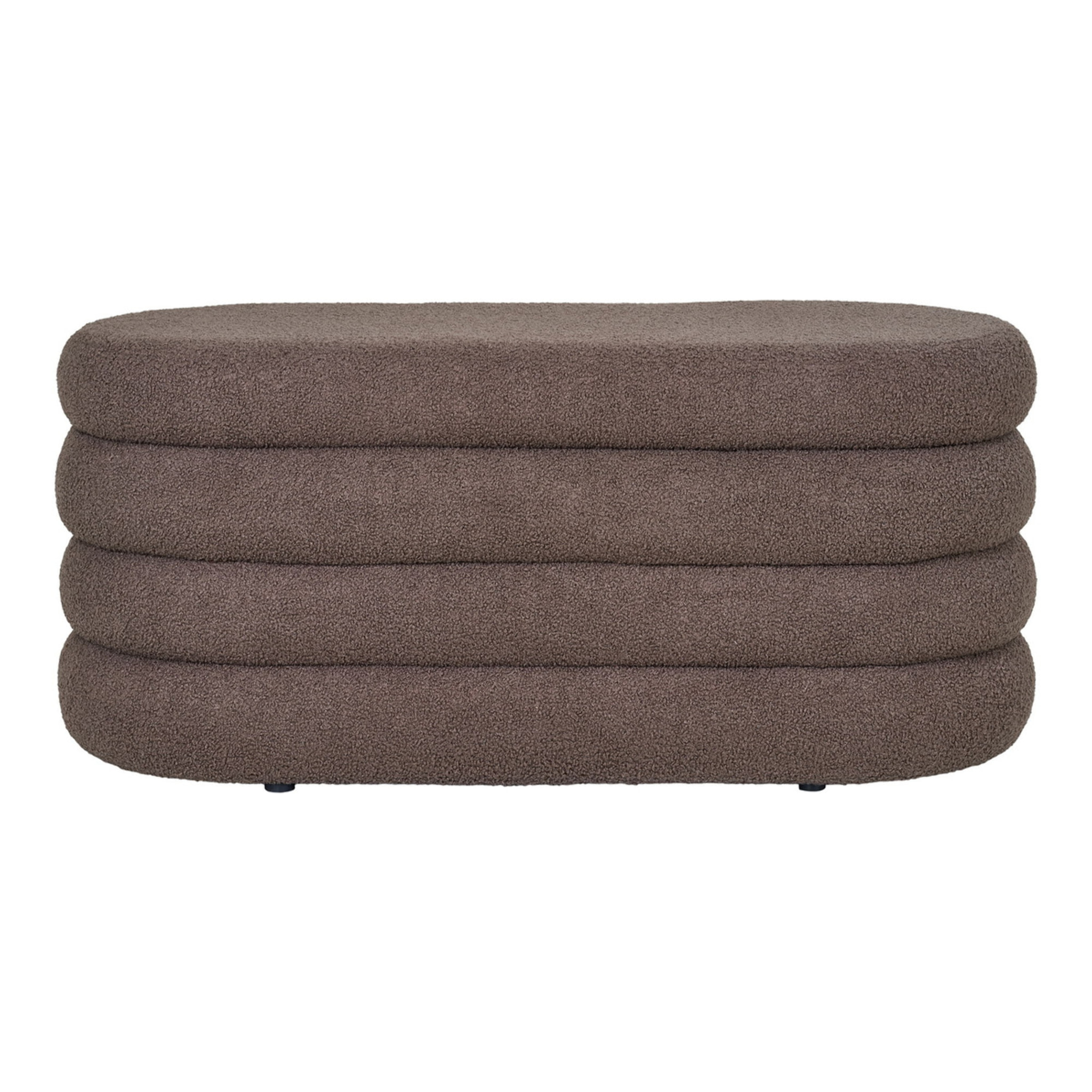 Panca contenitore Dartford in teddy marrone 103 cm