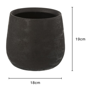 J-Line cache-pot Irrégulier - céramique - noir - medium - Ø 19 cm