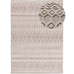 ELEMENT Alfombra en estilo étnico con relieve de color beige, varias medidas disponibles.