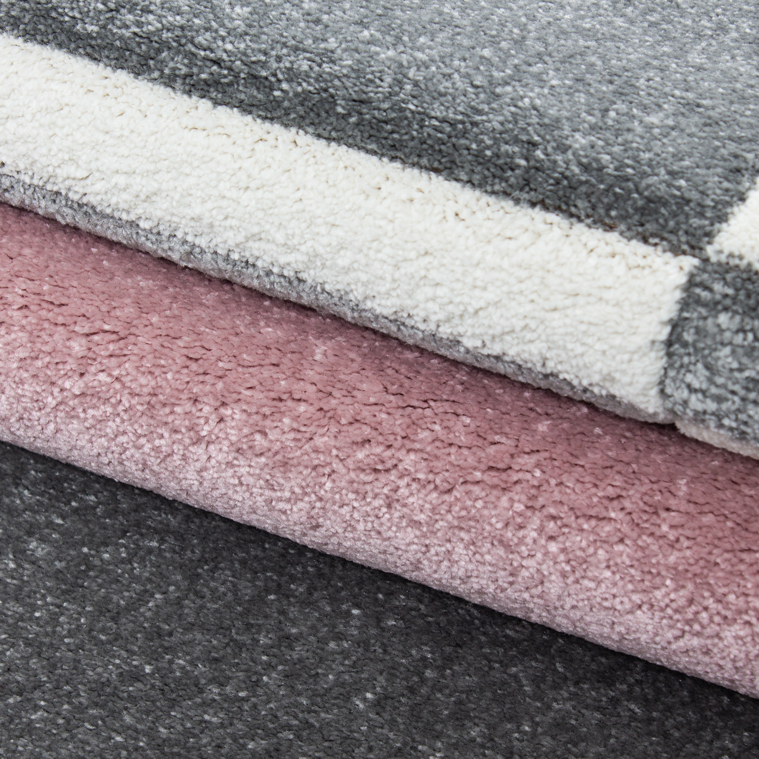 HAWAII - Tapis de salon à motif géométrique rose