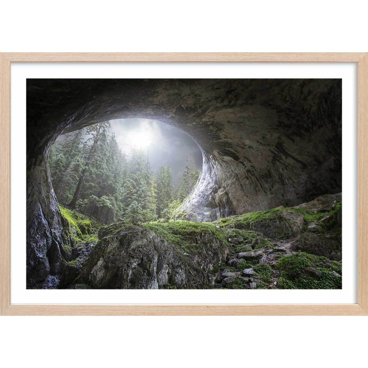 Affiche coup d'oeil au paradis Affiche + cadre en bois - Chêne