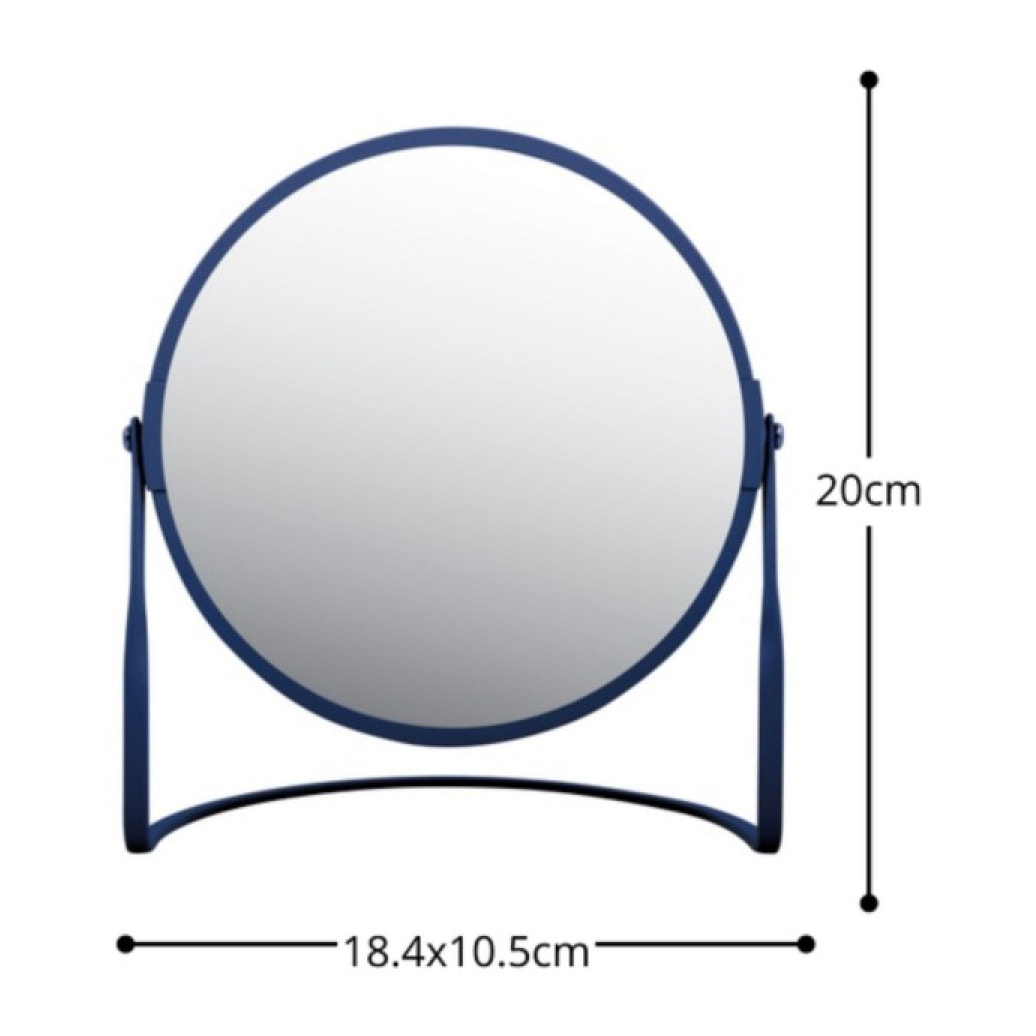Miroir grossissant sur pied Acier AKIRA Bleu mat Spirella