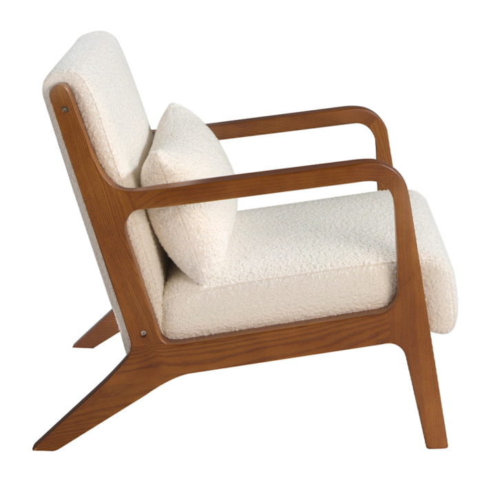 Sillón Angel Cerda tapizada con cojín riñonero 68x86x74cm